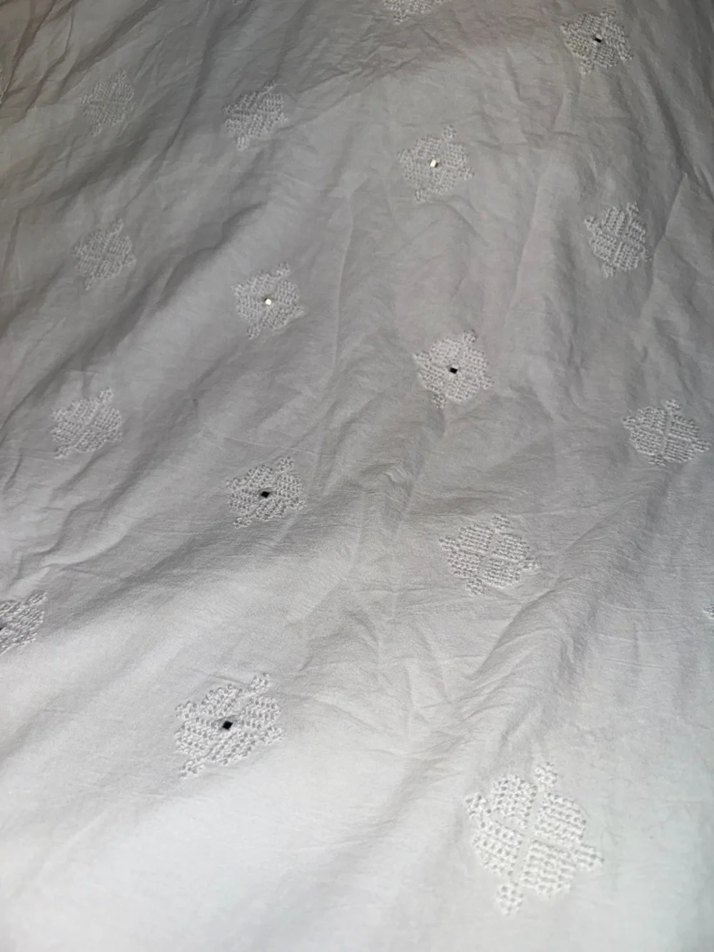 NWT Global Caravan White cross stitch mirrored twin duvet cover